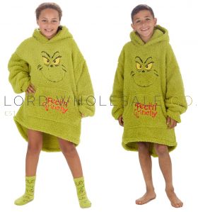 Children's The Grinch 'Feeling Grinchy' Oversized Plush Fleece Hoodie by Dr Seuss