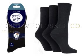 DIABETIC Ladies Black Gentle Grip Socks by Sock Shop