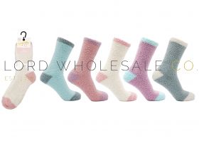 Ladies 3pk Assorted Pastel Cosy Socks by Snuggle Toes 4 x 3 Pair Pack