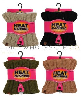 Ladies Fur Lined Cable Knitted Neck Warmers Snoods by Heat Machine 12 pieces