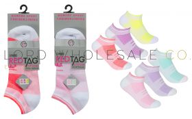 Ladies 3pk Assorted Mesh Insert Trainer Socks by Red Tag 4 x 3 Pair Pack