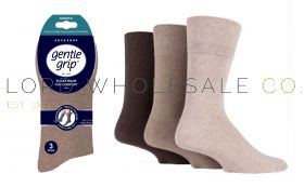 DIABETIC BIG FOOT Mens Browns Gentle Grip Socks by Sock Shop