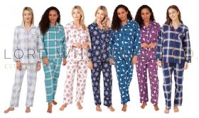 03-CLEARANCEWINCY-CLEARANCE Ladies Assorted Design Brushed Cotton Wincyette Pyjamas by Indigo Sky 1 Piece