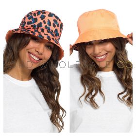 Ladies Animal Printed Reversible Bucket Hat by Foxbury 6 Pieces