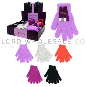 Ladies Assorted Magic Gloves In Display Case by Foxbury 48 Pieces