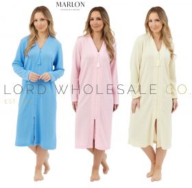 Ladies Lightweight Waffle Zip Gown by Marlon