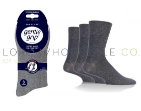 Men's Plain Charcoal Gentle Grip Socks by Sock Shop 3 Pair Pack