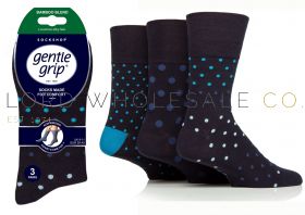 12-SOMRM06H3-BAMBOO Men's Navy Eclipse Gentle Grip Socks by Sock Shop