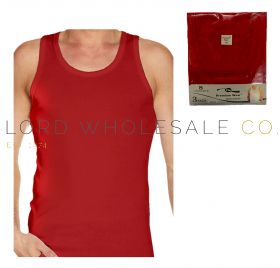 03-RS005C-Men's 3pk Coloured Soft Polycotton Regular Fit Tank Tops by Premium Wear 4 x 3 Packs