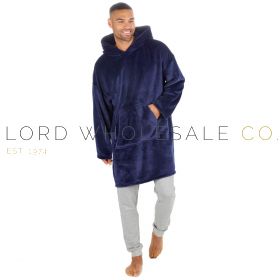 Men's Navy Oversized Plush Fleece Hoodie by Huggable Hoodie