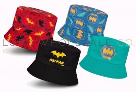 04-BAT/BH/01-Boys Reversible Batman Bucket Hat 6 Pieces