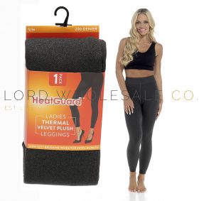 Ladies Denim Marl Velvet Plush Thermal Leggings by Heatguard 4