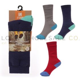 06-SK1264-Kids Plain Wellington Boot Socks by Storm Ridge 12 Pieces