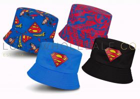 04-SUP/BH/01-Boys Reversible Superman Bucket Hat 6 Pieces