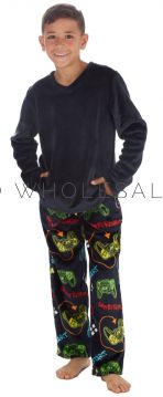 03-15C662-Boys Controller Printed Fleece Pyjama Lounge Set by Cargo Bay 6 Pieces