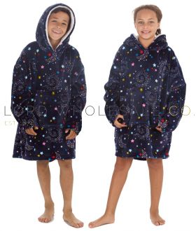 03-18C874-Children's Celestial Oversize Hoodie Loungers by Huggable Hoodie