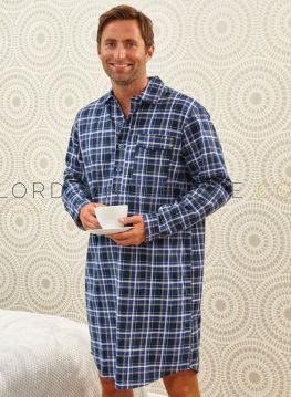 Champion Mens Brushed Check Cotton Nightshirt 100% Cotton