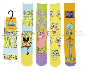 Men's 1pk Spongebob Squarepants Ankle Socks 12 Pairs