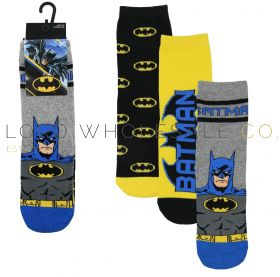 06-BAT/SK/01-Boys 3pk Batman Ankle Socks 12 x 3 Pair Pack