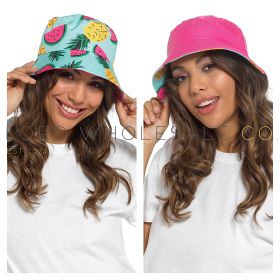 Ladies Fruit Printed Reversible Bucket Hat by Foxbury 6 Pieces