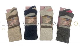 Ladies Assorted Stripe Non-Elastic Outdoor Boot Socks by Feathers & Fluff 4 x 3 Pair Pack