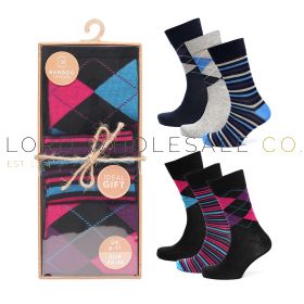 Men's Argyle 3pk Bamboo Design Socks In Gift Box by Bamboo Threads