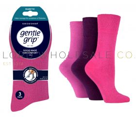 DIABETIC Ladies Pinks Gentle Grip Socks by Sock Shop