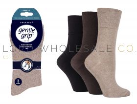 DIABETIC Ladies Dark Browns Gentle Grip Socks by Sock Shop