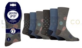 06-SOMRJ645H3-Wholesale Men's Cosmic Neutral Gentle Grip Socks by Sock Shop 4 x 3 Pair Pack