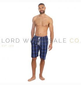 03-31B1912-Men's Royal Blue Yarn Dyed Woven Check Shorts by Cargo Bay 12 Pieces