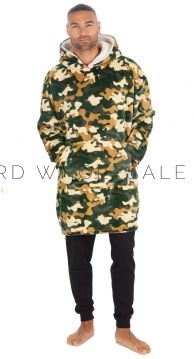 Men's Camo Oversized Plush Fleece Hoodie by Huggable Hoodie