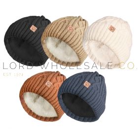 Ladies Lightweight Rib & Cable Hat With R80 Thermal Insulation by Rock Jock 12 Pieces
