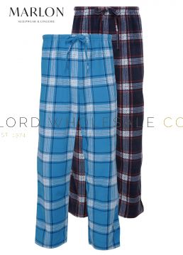 02-MA34879-Men's 2pk Cromer Cosy Fleece Pyjama Pants by Marlon 2 Pieces