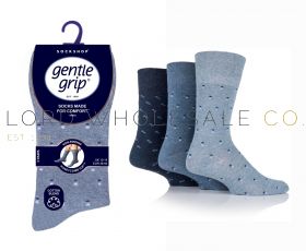BIG FOOT Men's Suit Sock Blues Gentle Grip Socks by Sock Shop