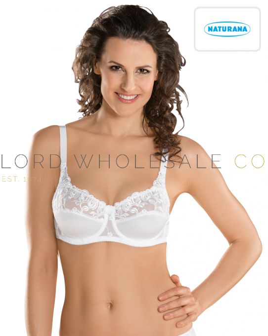 Naturana Satin Underwired Bra Lace Non Padded Full Cup Everyday Bras 87543