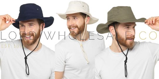 Men's 100% Cotton Safari Hats by Tom Franks 12 pieces - Lord Wholesale Co