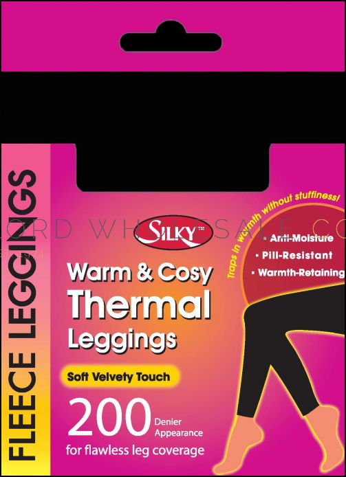 300 Denier Thermal Fleece Leggings by Silky 6 pairs - Lord