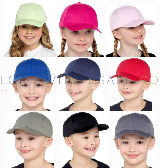 Kids Plain Baseball Caps by Bertie Bo Lord Wholesale Co